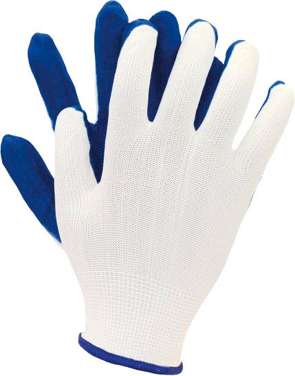 Рукавички Reis біло-блакитні з покриттям латекс L (9) OX-LATUA WN L