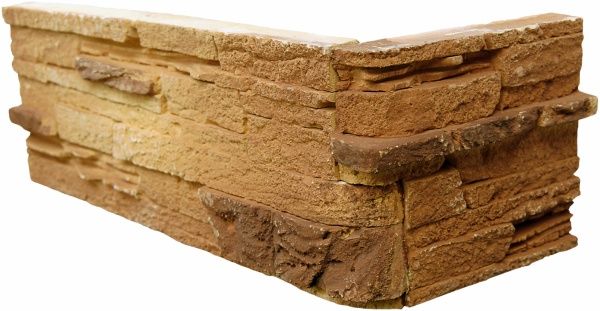 Плитка гипсовая уголок Живой камень Европа 30 1,2 пог.м 