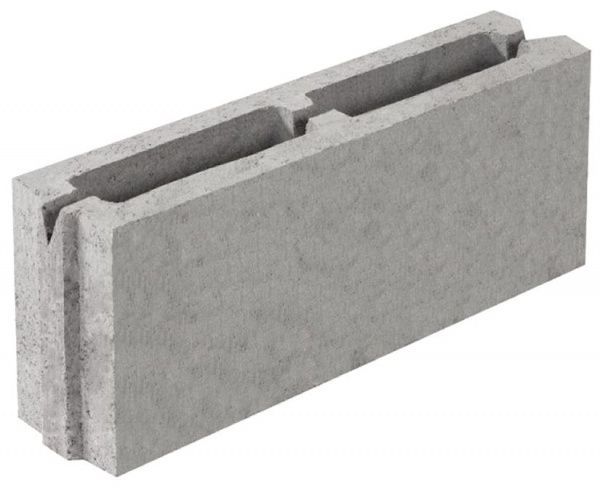 Блок декоративный бетонный гладкий 90x390x188 мм серый ЗЖБК им. С. Ковальской 