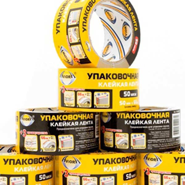 Стрічка клейка паковальная Aviora 50 мм 66 м