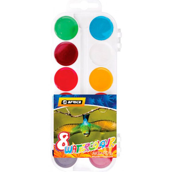 Краски акварельные Africa 8 цветов E60124 E60124 Economix