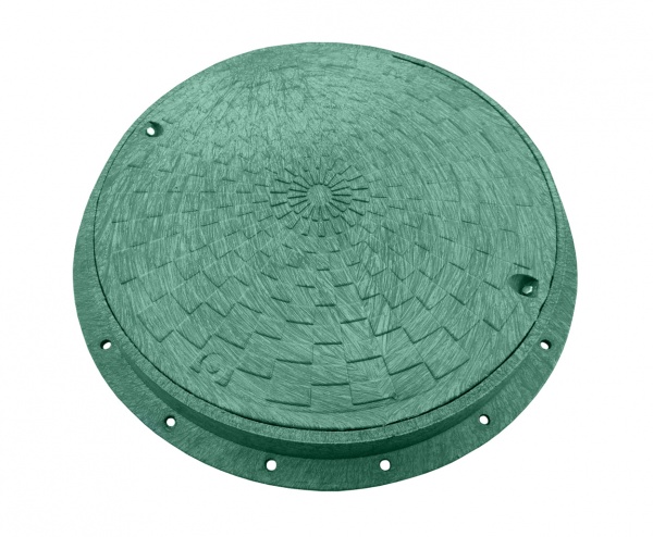 Люк канализационный POLYMERGRAD 760 мм A15 с замком зеленый