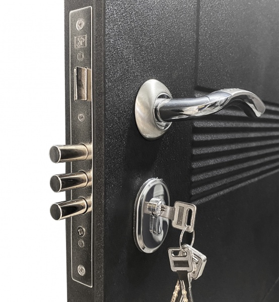 Двері вхідні Двері БЦ БЦ-132 чорний муар 2050x960 мм праві