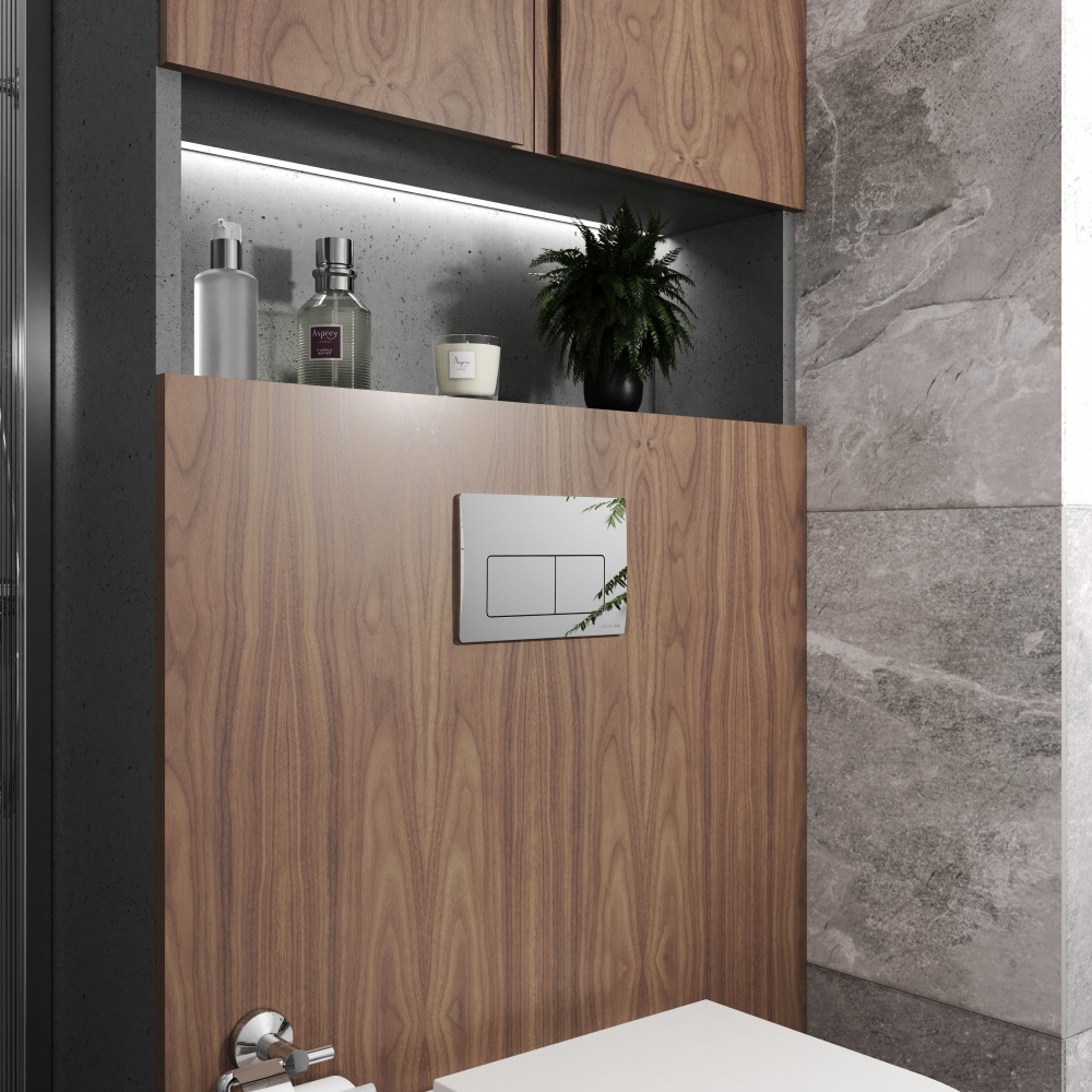 Клавиша смыва Koller Pool Kvadro Pro New хром глянец