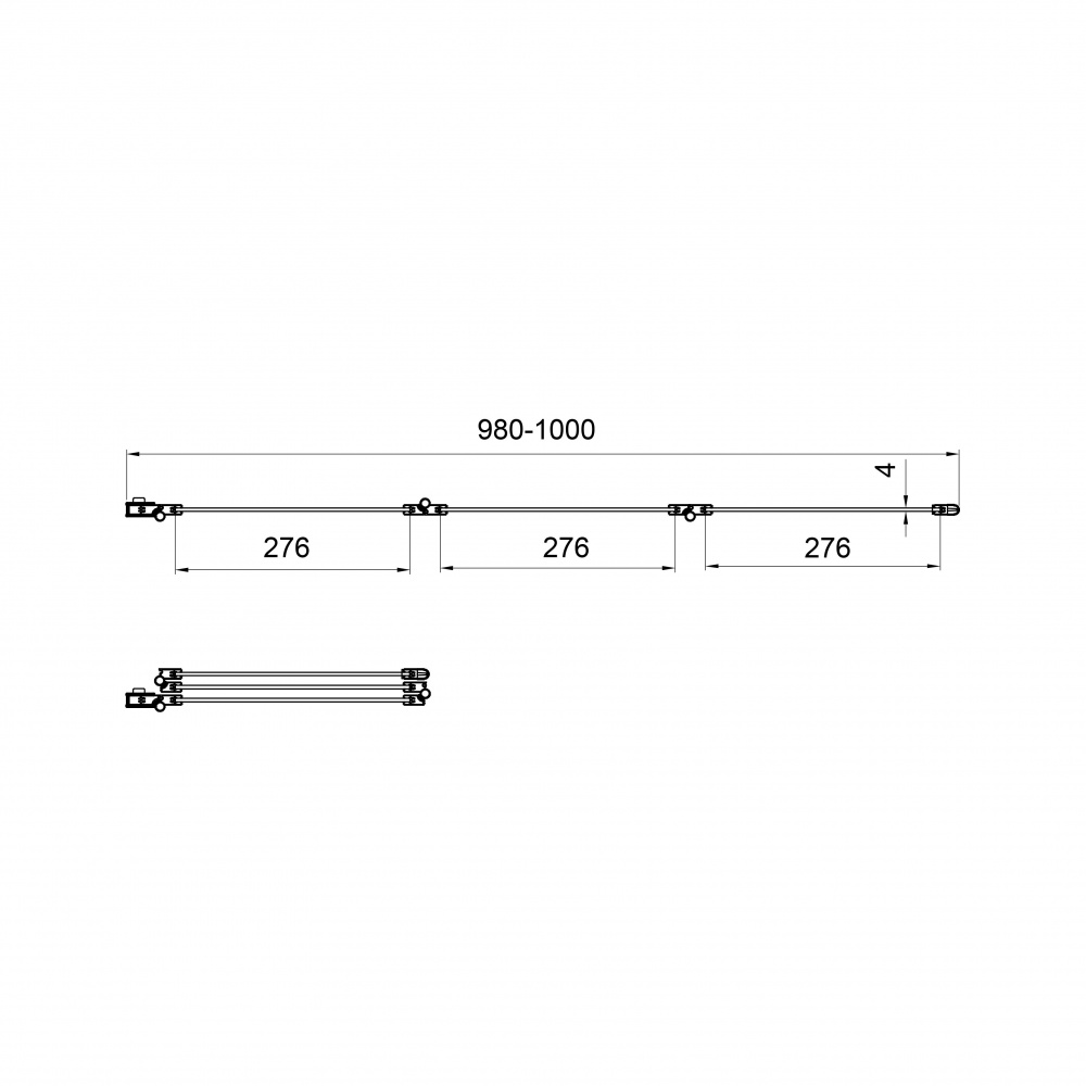 Шторка для ванны Koller Pool Style 1000х1500 мм (left) chrome, скло 4 мм clear