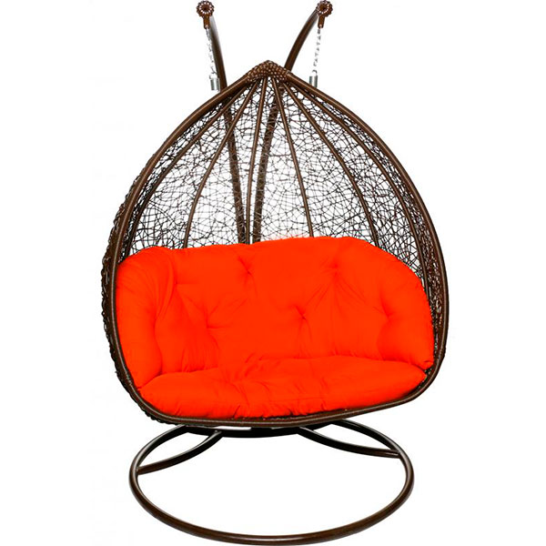 Кресло-кокон Indigo Луиза 2 коричневый с подушкой