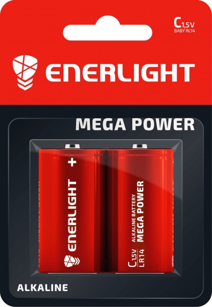 Батарейки Enerlight MEGA POWER BLI C (R14, 343) 2 шт. (90140102) 