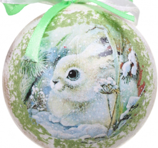 Шар новогодний Декупаж d 80 мм в ассортименте