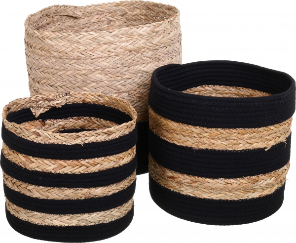 Кошик Countryside 30х28 см чорно-бежевий