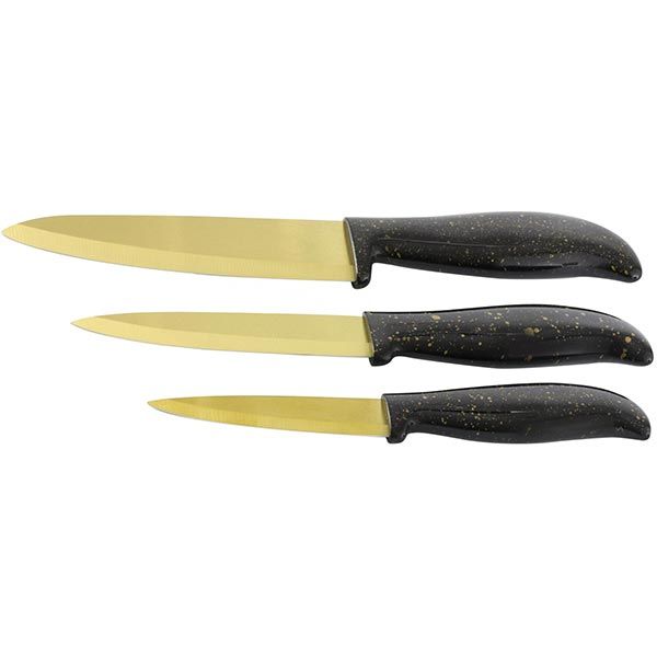 Набор керамических ножей Flamberg золотой 3 шт