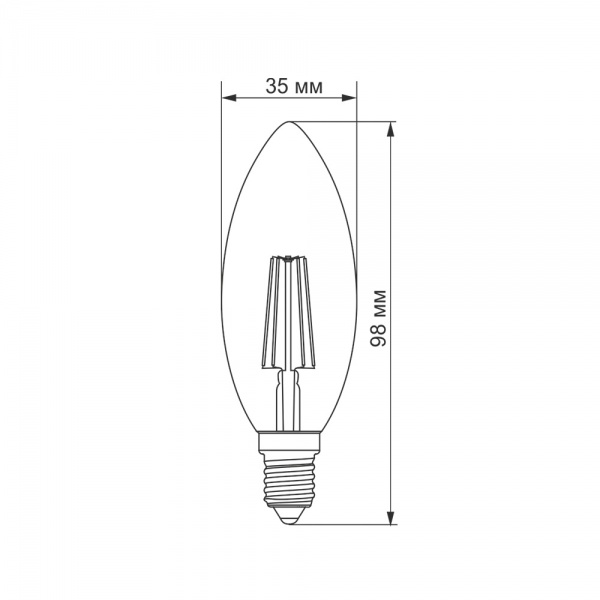Лампа світлодіодна TITANUM FIL C37 4 Вт E14 4100 К 220 В прозора 25523 