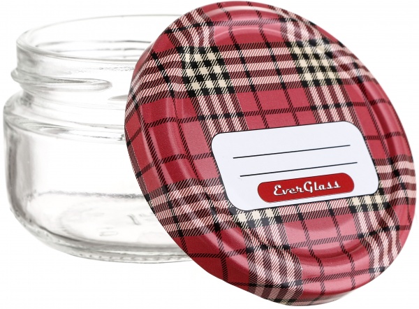 Банка скляна з металевою кришкою клітка 100 мл арт.1100М Everglass