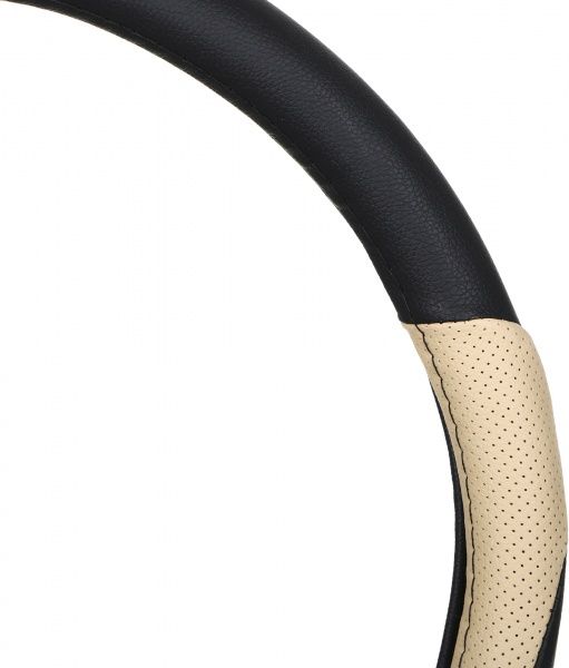 Чехол на руль Auto Assistance NR1603-P M черный с бежевым