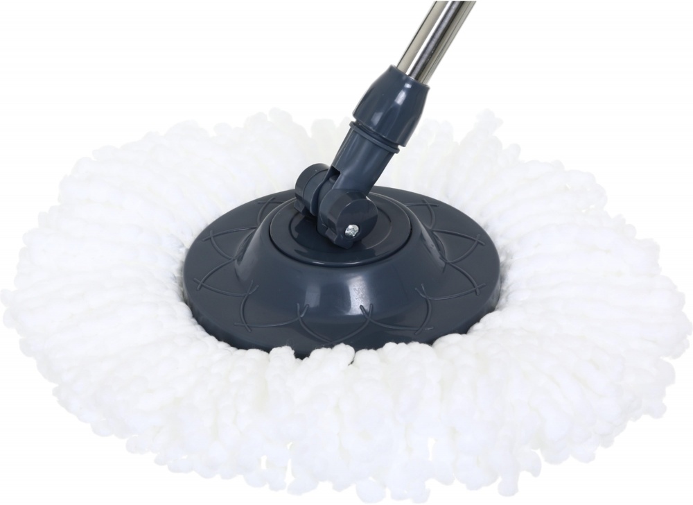 Комплект швабра и ведро с механическим отжимом для пола OBERY Double Twist 16 см синий