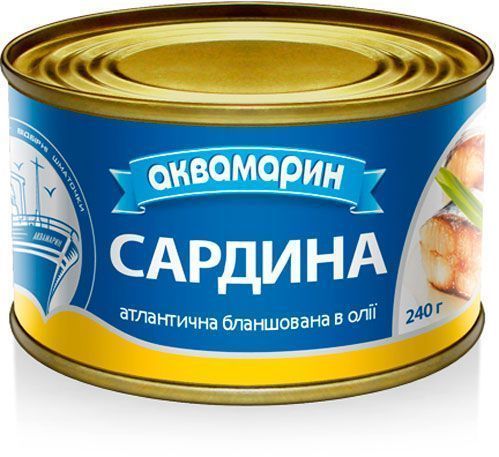 Консерва Аквамарин Сардины бланшированная в масле 230 г