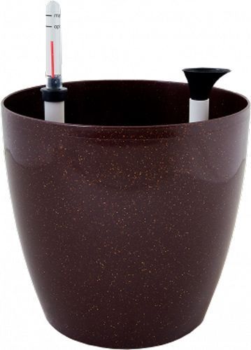 Вазон пластиковый Алеана МАТИЛЬДА с поливом 30x27,5 см круглый 15,8л мокко 