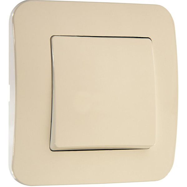 Вимикач прохідний одноклавішний Makel Lillium Natural без підсвітки 10 А 250В слонова кістка 55205
