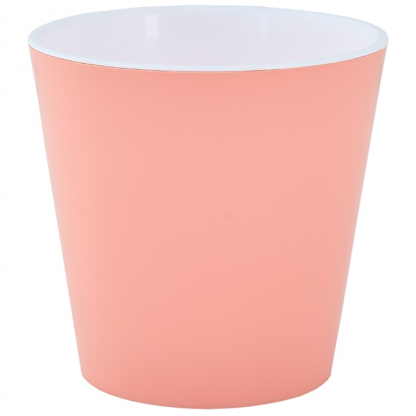 Горшок Алеана Деко со вставкой 16,0х15,5 см круглый 1,8 л абрикосово-белый (114039) 