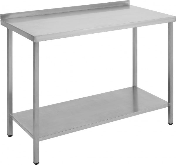Стіл виробничий з полицею і бортиком розбірний Modern-Expo 1200x600x850 мм нержавіюча сталь