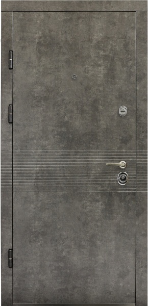 Двері вхідні Міністерство дверей Престиж 297 мармур темний / білий 2050x960 мм ліві