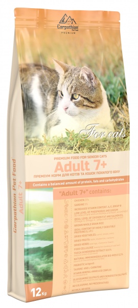 Корм сухий для котів та кішок похилого віку Carpathian Pet Food Adult 7+ 12 кг