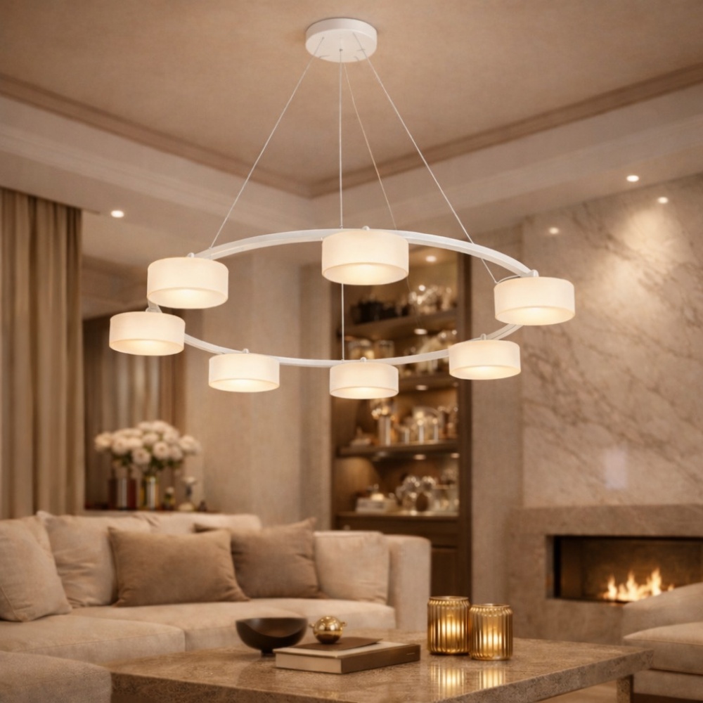 Люстра подвесная LIGHT SET DUSHA MS241-Y7 7x12 Вт GX53 белый/молочный