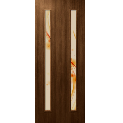 Дверь межкомнатная Вероника 70 см орех стекло с рисунком СС+ФП