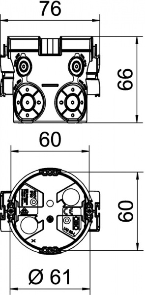 Коробка установочная OBO Bettermann UG 66-GS-L для кирпичной стены 61х66 полипропилен 2003709 