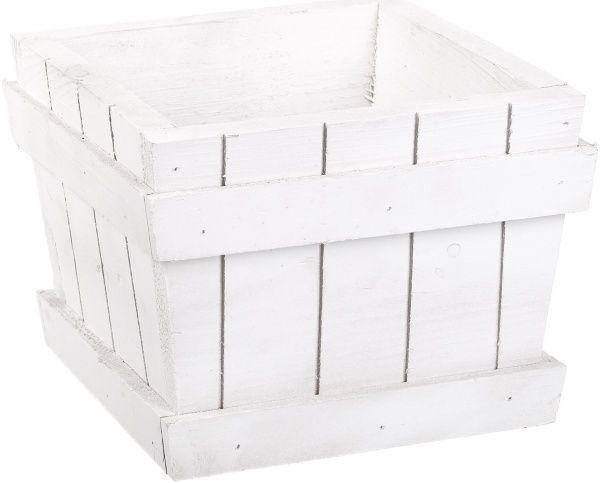 Кашпо деревянное Elsa Maxi квадратный 6,8л белый (der-2 біл) 