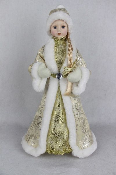 Декоративна фігура Снігуронька у золотій шубі 46 см 