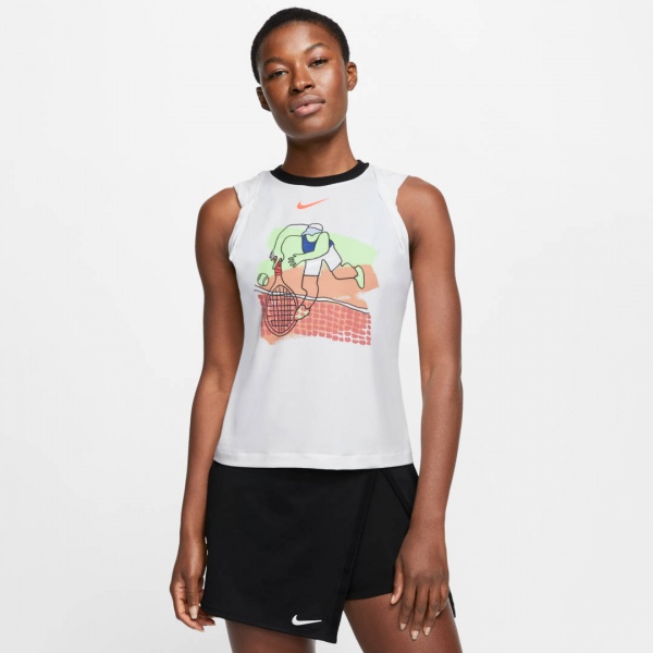 Футболка Nike W NKCT DRY TANK PS NT CI9324-100 р.L білий
