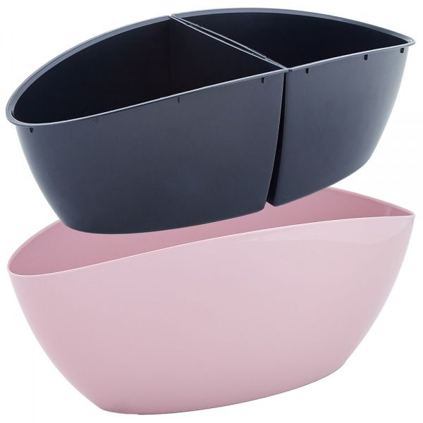 Горшок пластиковый Алеана Каноэ со вставкой 32х14 см овальный фрезия (115048) 