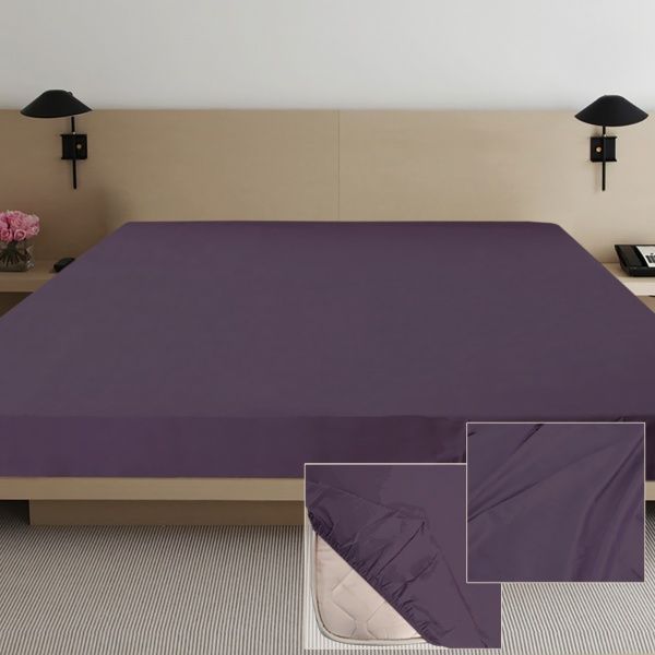 Простынь на резинке Дизайн 9 (сатин) 200x140 см сливовый Ярослав 