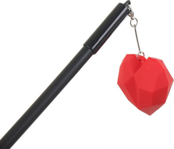 Ручка гелевая черная Сердце 