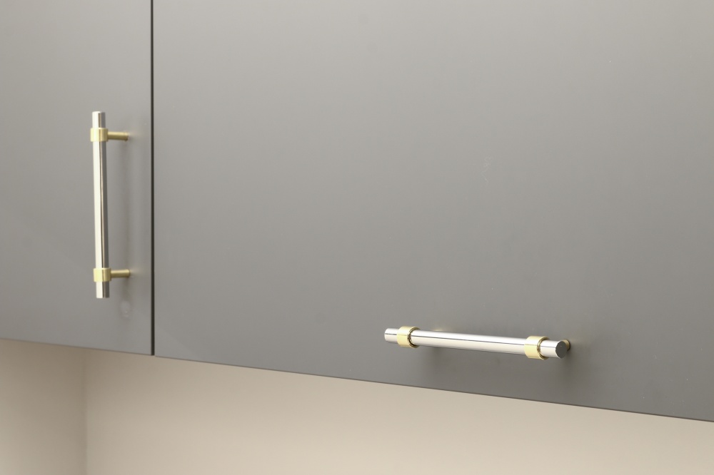 Ручка для меблів рейлінгова 96 мм золото/хром