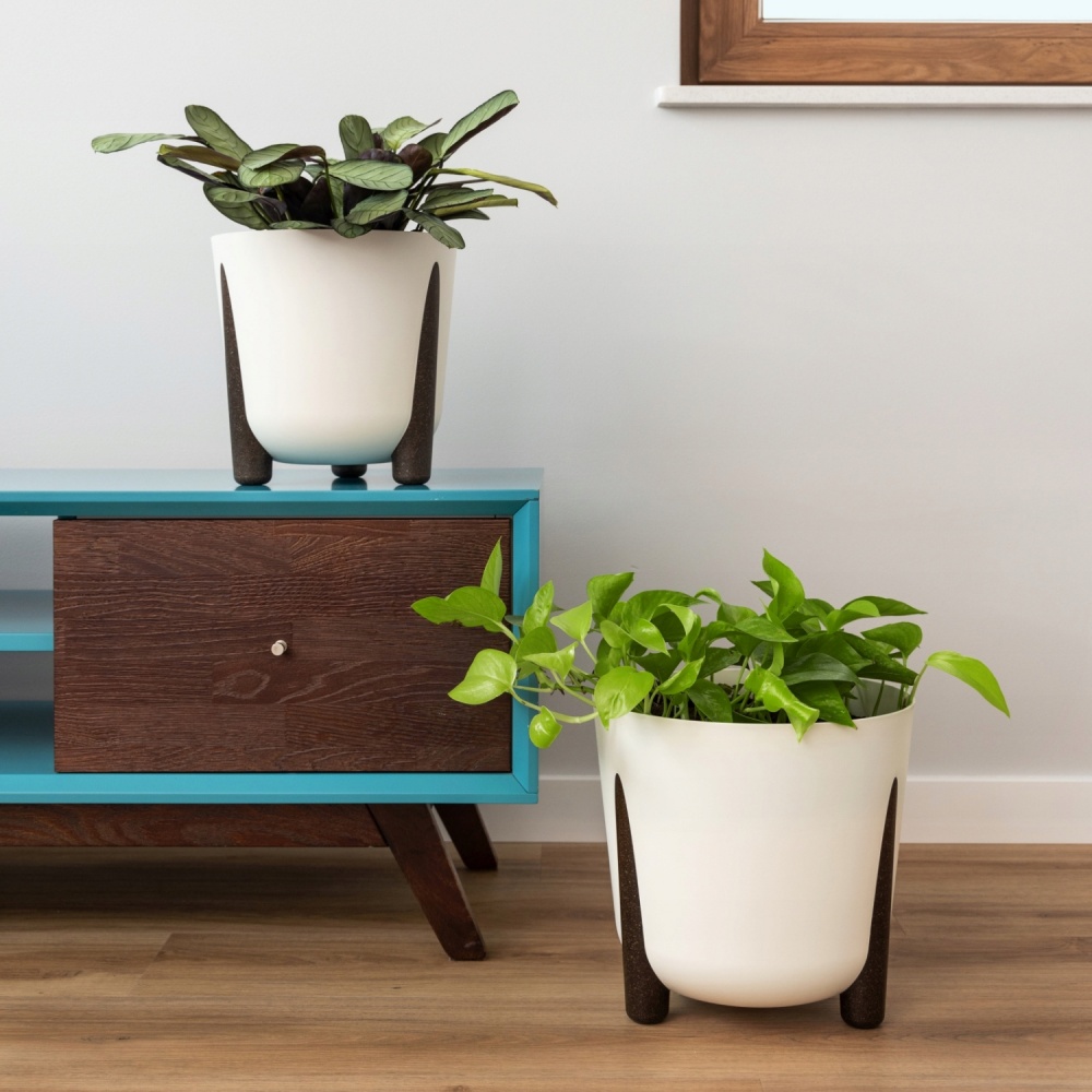 Вазон пластик FRIDA 30х28,5 см круглий білий матовий 12,4 л Lamela (9052295)