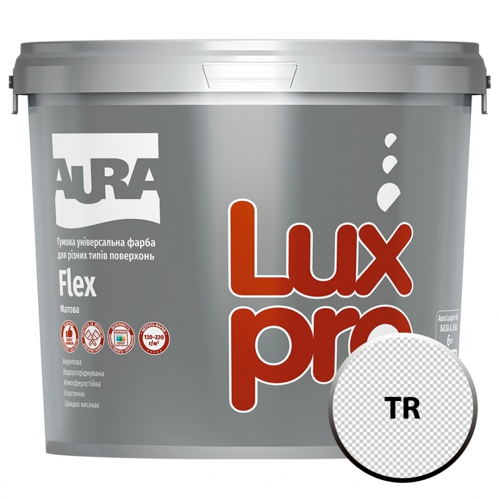 Фарба гумова гумова Aura® Luxpro Flex TR мат база під тонування 6кг