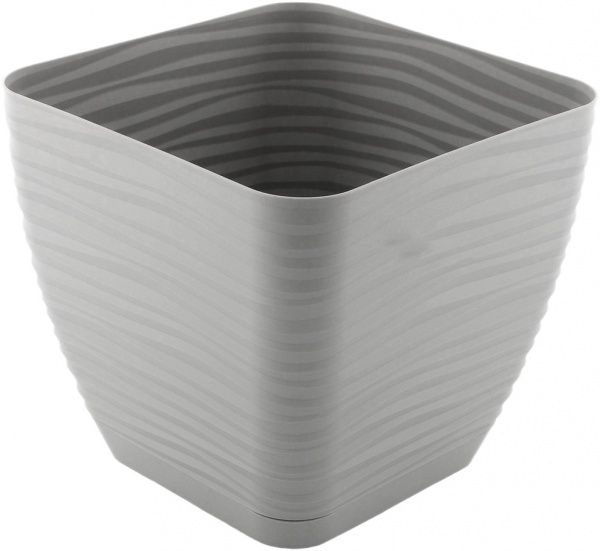 Вазон пластиковий Form Plastic Сахара міні Квадро-17 квадратний 3л сірий 