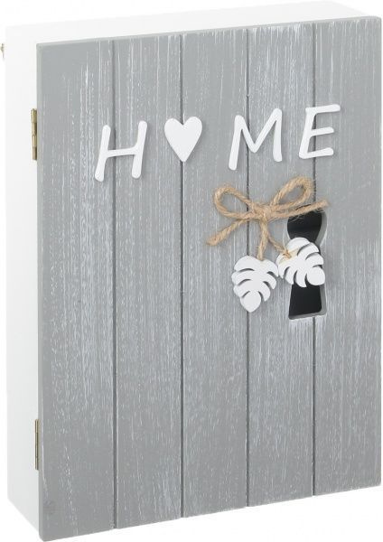 Ключница Home на 6 крючков серая