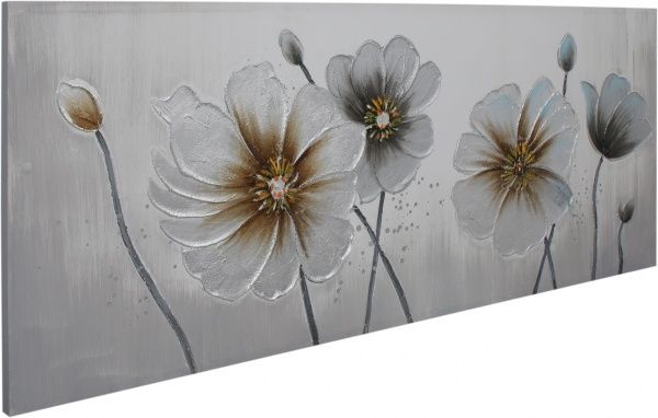 Картина Silver flowers 150x60 см GF-W100370H 