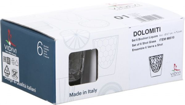 Набор рюмок Dolomiti 80 мл 6 шт. Vidivi