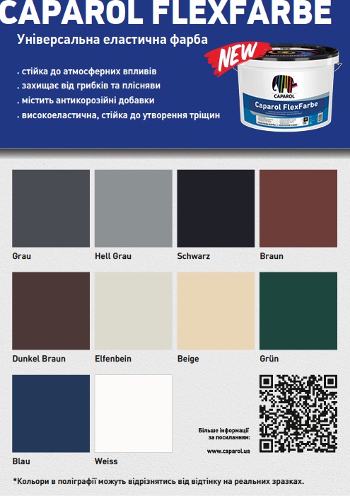Фарба акрилова Caparol еластична FlexFarbe мат прозорий 2,35л 3кг