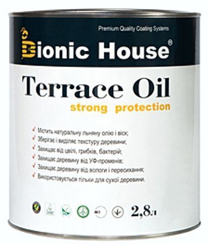 Масло Bionic House для террас T001 бесцветный шелковистый мат 2,8 л