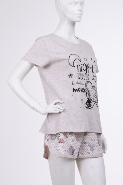 Пижама женская Roksana Mouse 767/16008 р. M бежевый с рисунком 