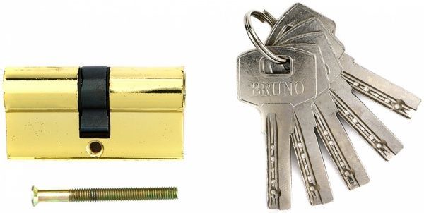 Цилиндр Bruno 30x30 ключ-вороток 60 мм латунь