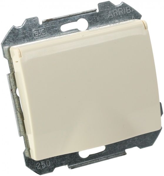 Розетка с заземлением Siemens Iris 2P+Z 16 А 250 В без шторок с крышкой кремовый 18813 A