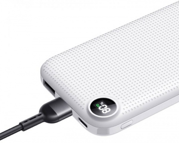 Внешний аккумулятор (Powerbank) ColorWay LCD USB QC3.0 + USB-C PD 22.5W 10000 mAh white (CW-PB100LPI3WT-PDD) 