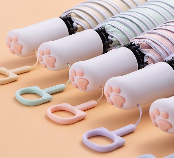 Зонт KRAGO Мяу складной мини полный автомат фиолетовый фиолетовый 