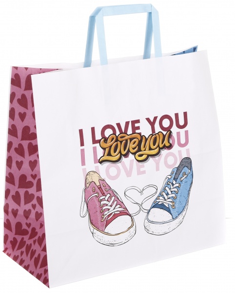 Пакет бумажный 320х150х300 белый с ручками