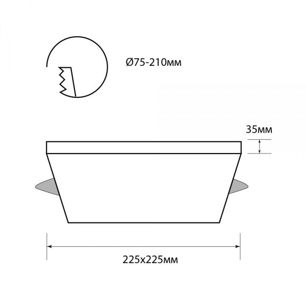 Світильник вбудовуваний (Downlight) Светкомплект AFS 036 36 Вт 4500 К білий